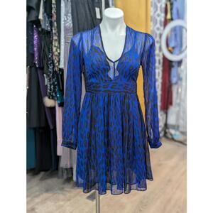 Michael Kors Blue Leopard Print Dress